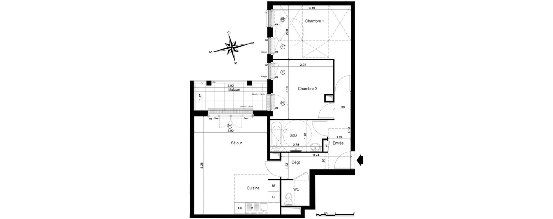 Appartement T3 de 61,14 m2 &agrave; Franconville Centre