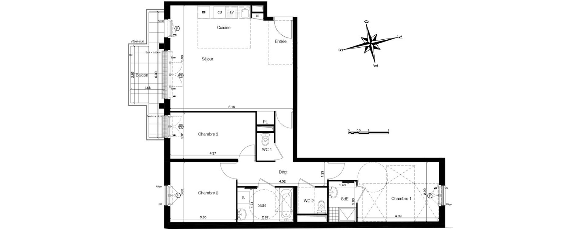 Appartement T4 de 84,18 m2 &agrave; Franconville Centre