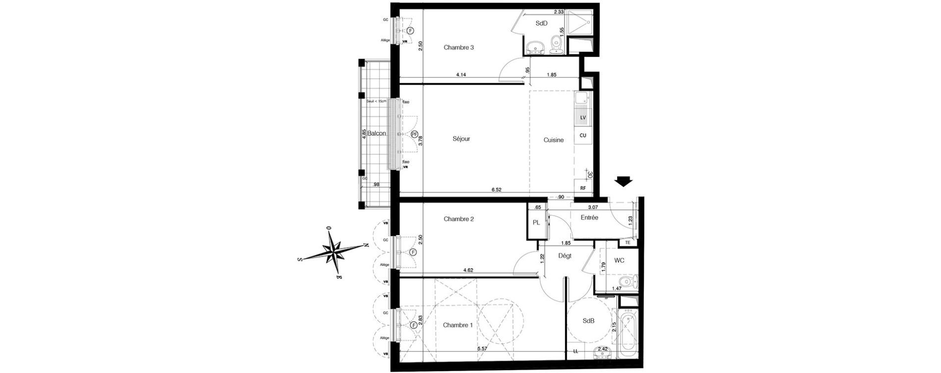 Appartement T4 de 81,28 m2 &agrave; Franconville Centre