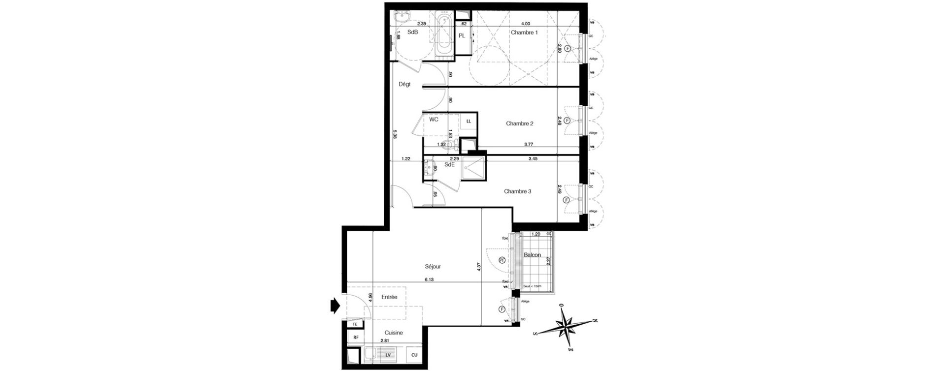 Appartement T4 de 79,81 m2 &agrave; Franconville Centre