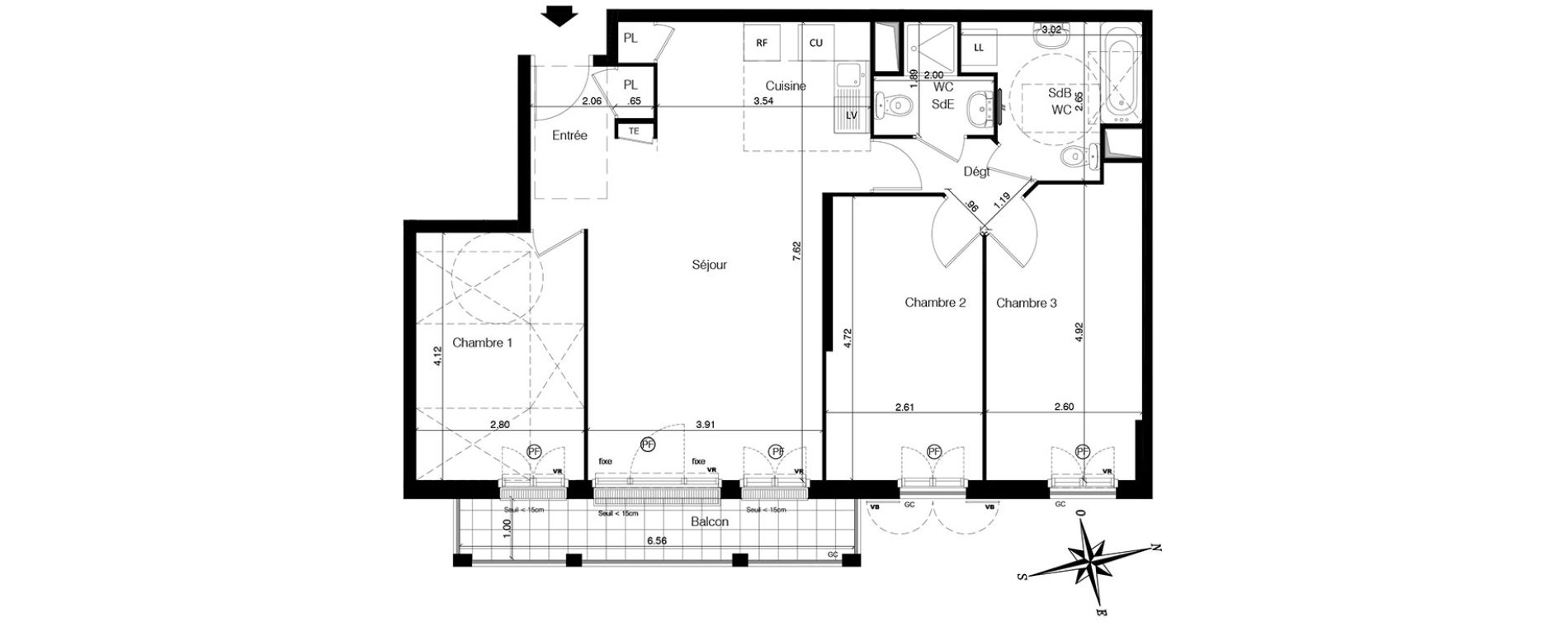 Appartement T4 de 81,21 m2 &agrave; Franconville Centre