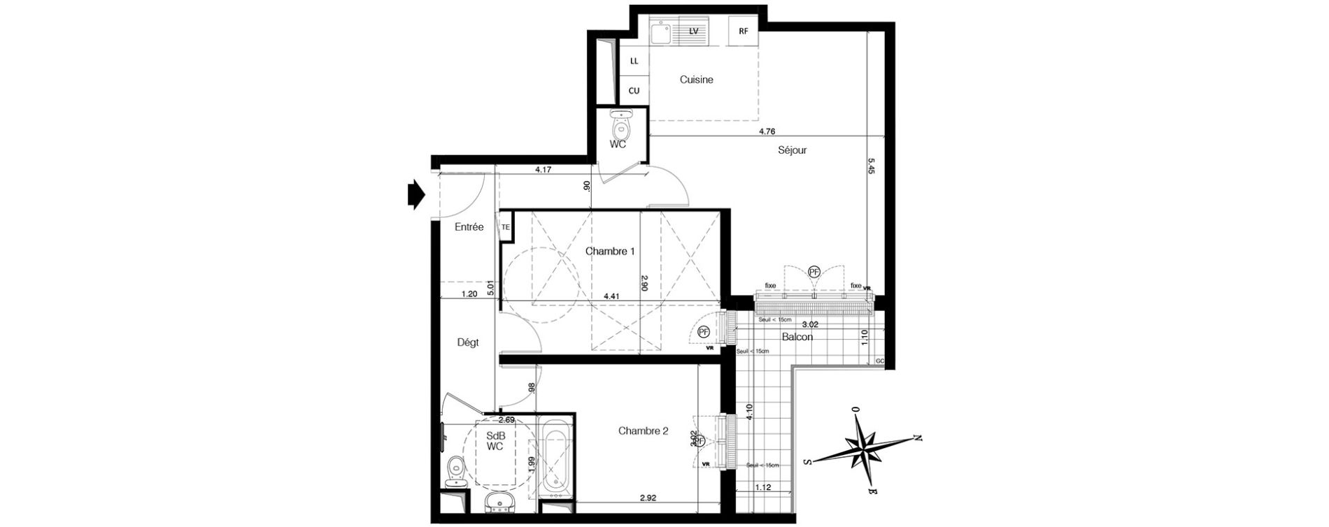 Appartement T3 de 61,72 m2 &agrave; Franconville Centre
