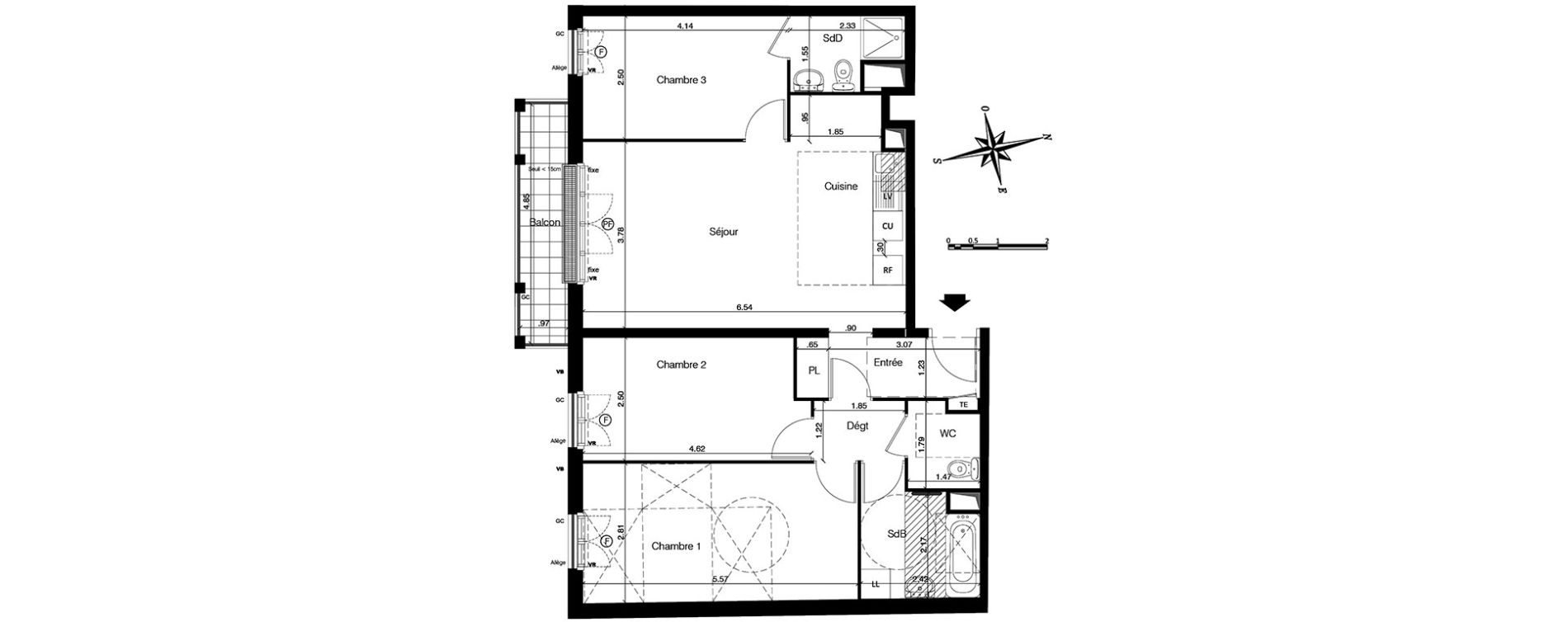 Appartement T4 de 81,28 m2 &agrave; Franconville Centre