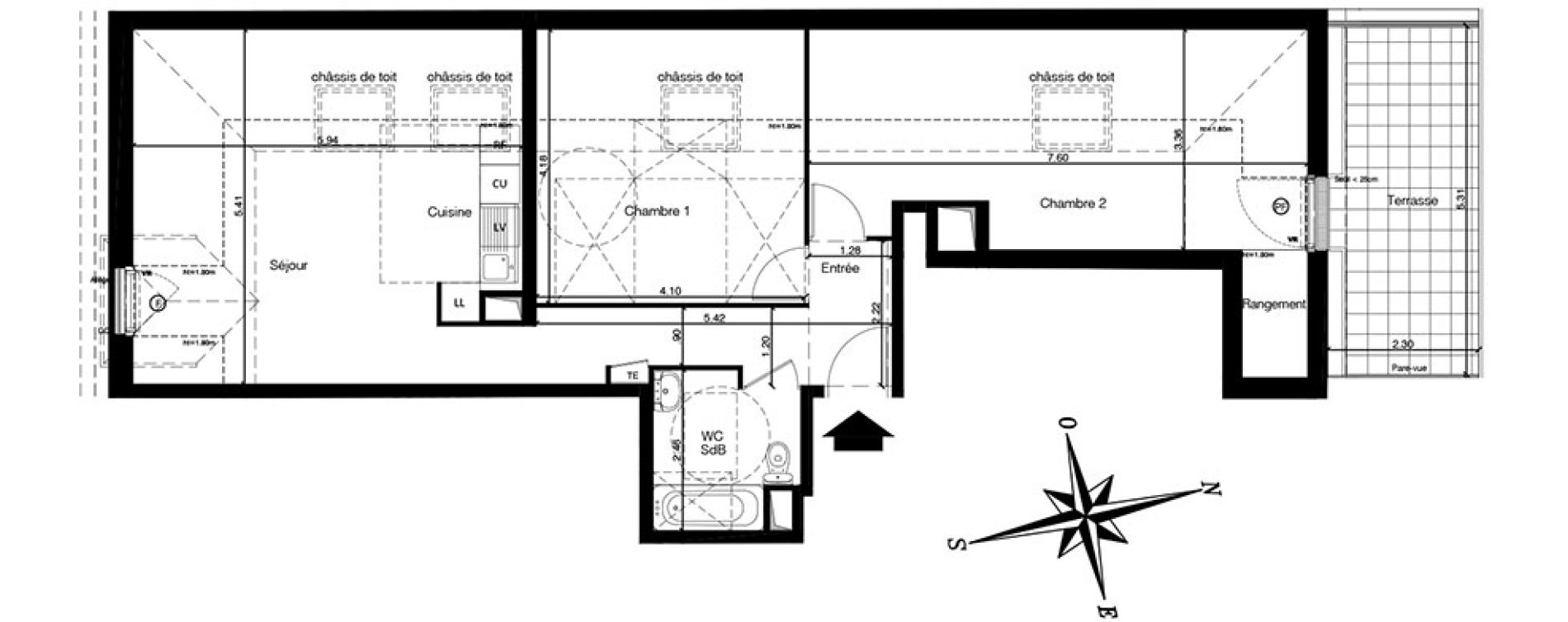 Appartement T3 de 56,02 m2 &agrave; Franconville Centre
