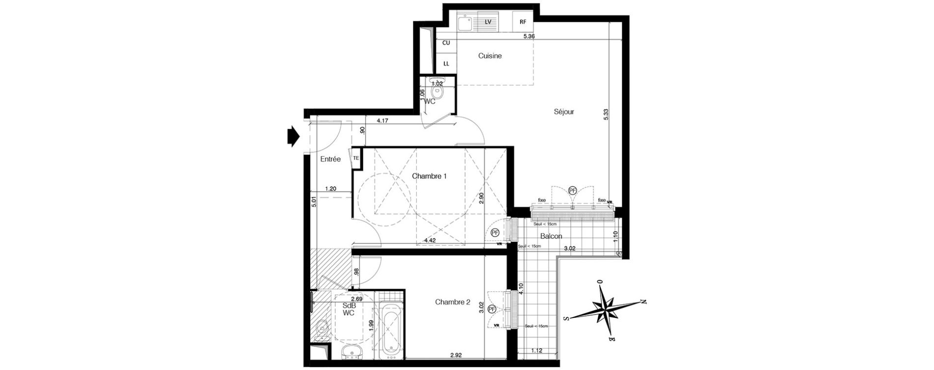 Appartement T3 de 61,91 m2 &agrave; Franconville Centre