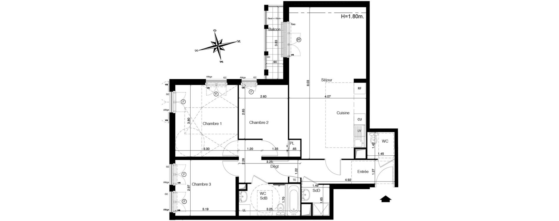 Appartement T4 de 82,32 m2 &agrave; Franconville Centre
