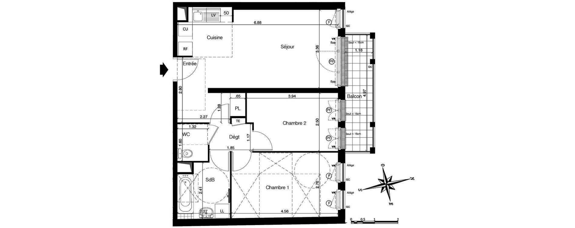 Appartement T3 de 58,77 m2 &agrave; Franconville Centre