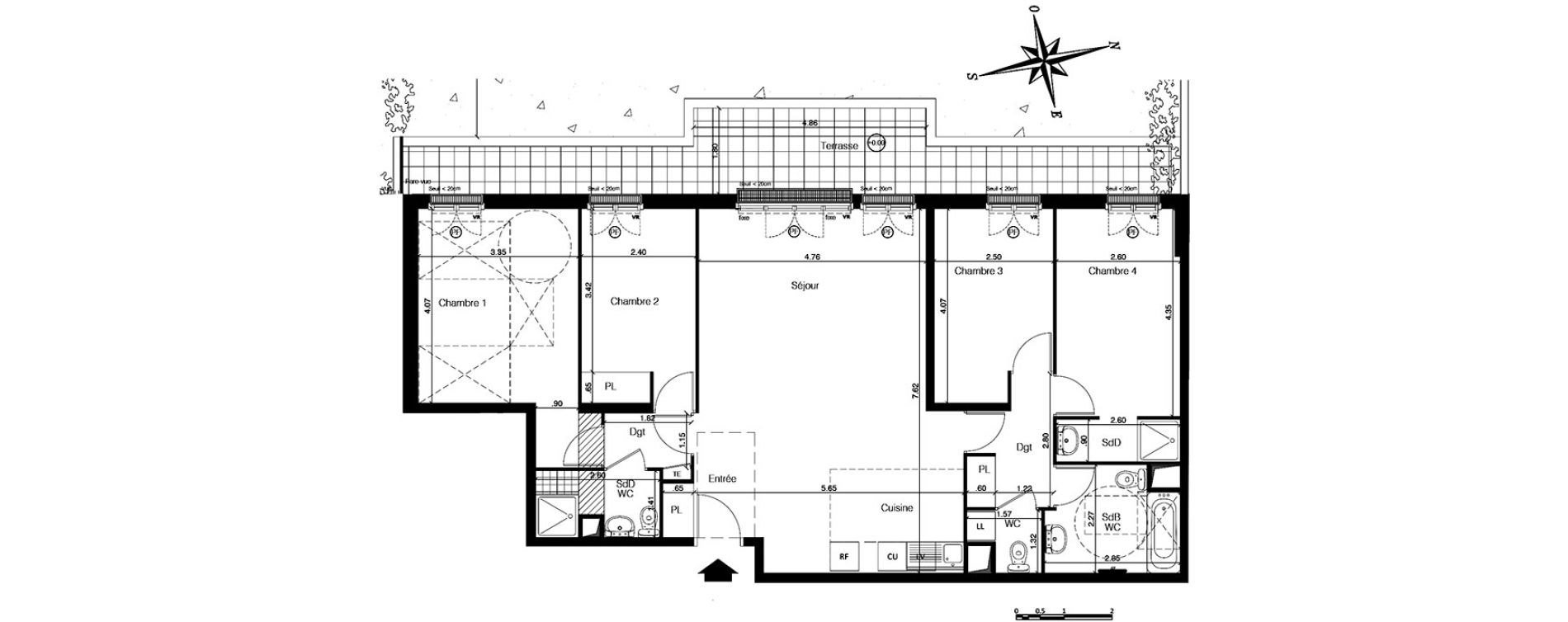 Appartement T5 de 104,61 m2 &agrave; Franconville Centre
