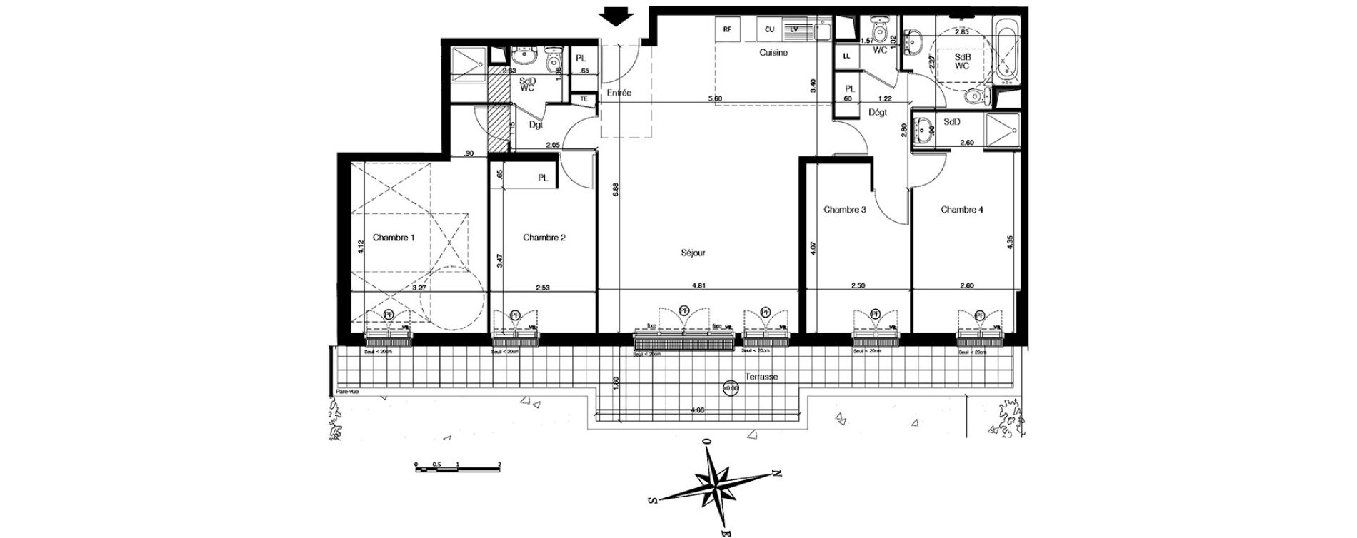Appartement T5 de 105,60 m2 &agrave; Franconville Centre