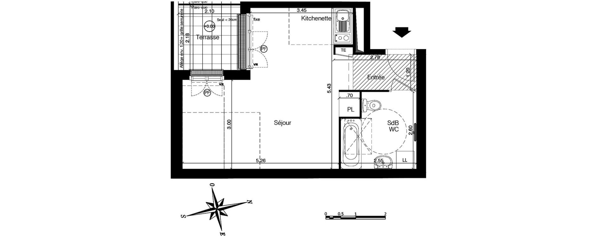 Appartement T1 de 33,24 m2 &agrave; Franconville Centre