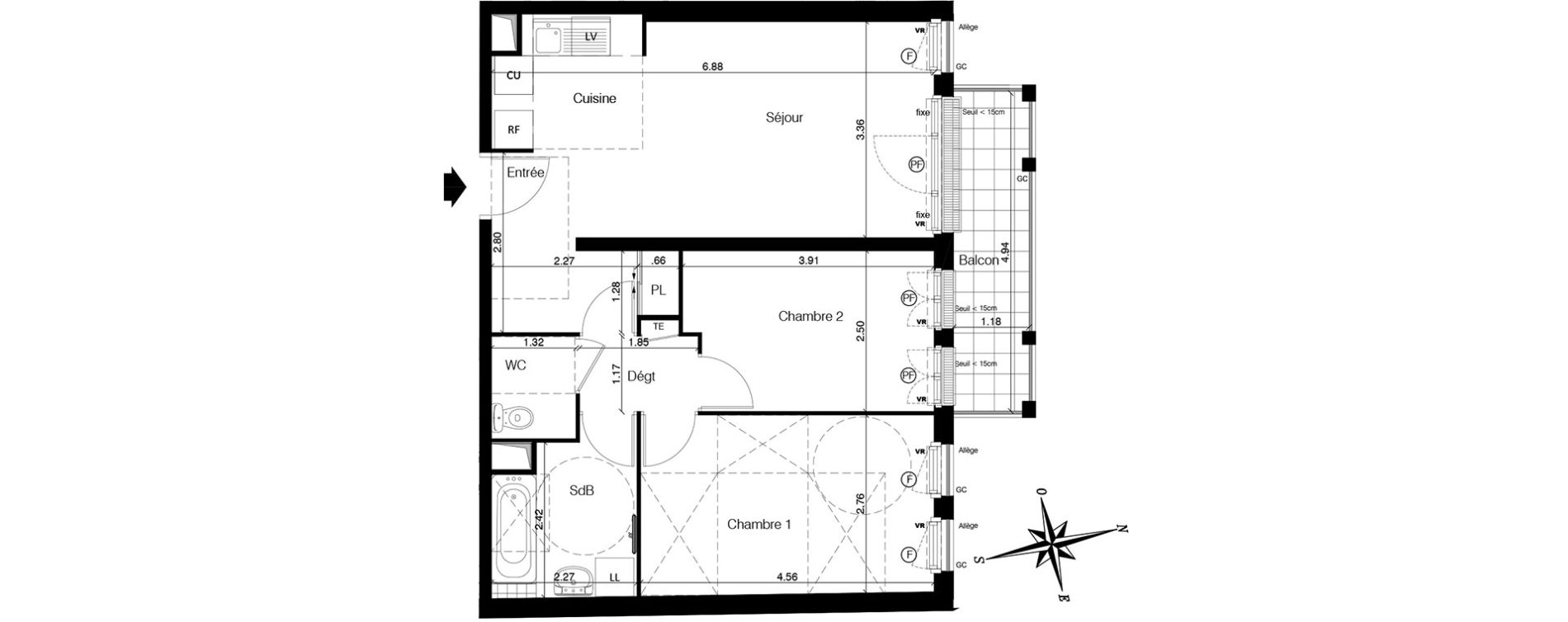 Appartement T3 de 58,77 m2 &agrave; Franconville Centre