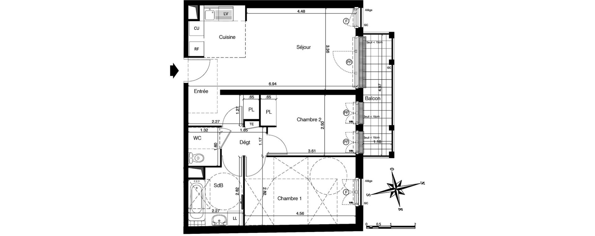 Appartement T3 de 58,72 m2 &agrave; Franconville Centre