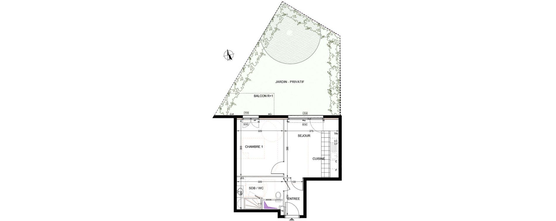 Appartement T2 de 36,85 m2 &agrave; Franconville Centre