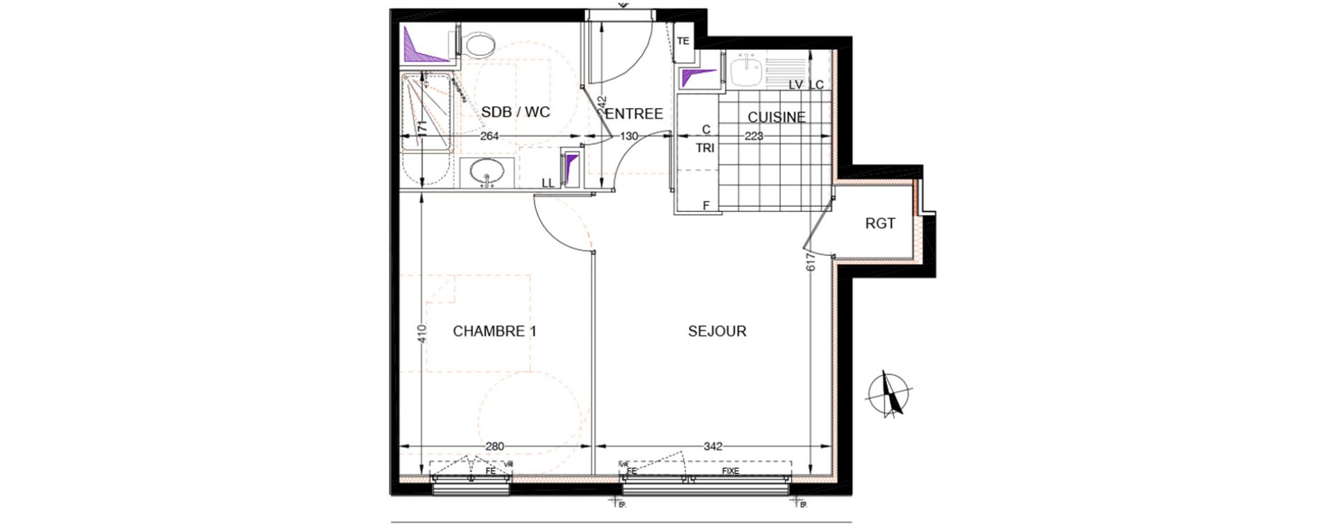 Appartement T2 de 39,53 m2 &agrave; Franconville Centre