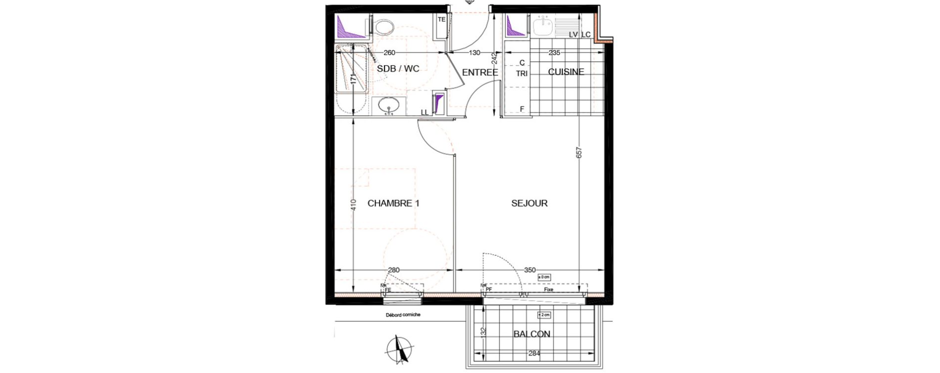 Appartement T2 de 39,48 m2 &agrave; Franconville Centre