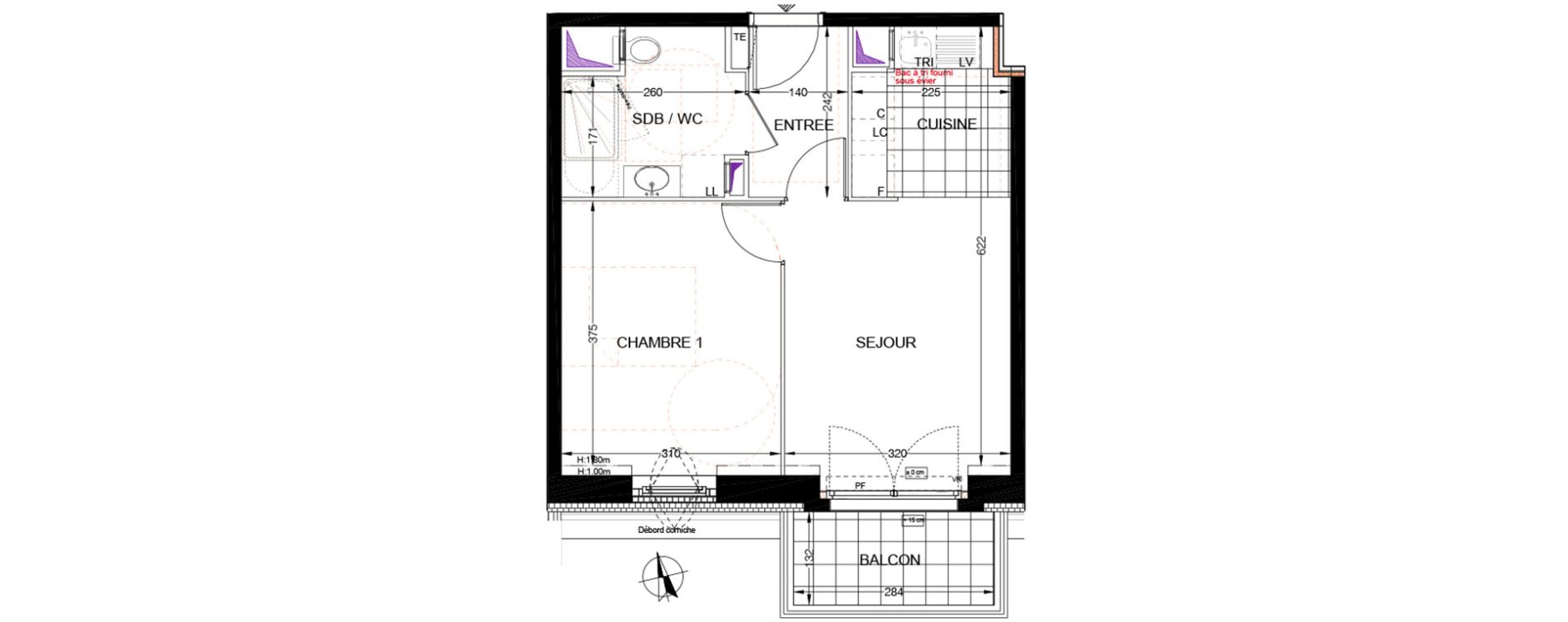 Appartement T2 de 38,23 m2 &agrave; Franconville Centre