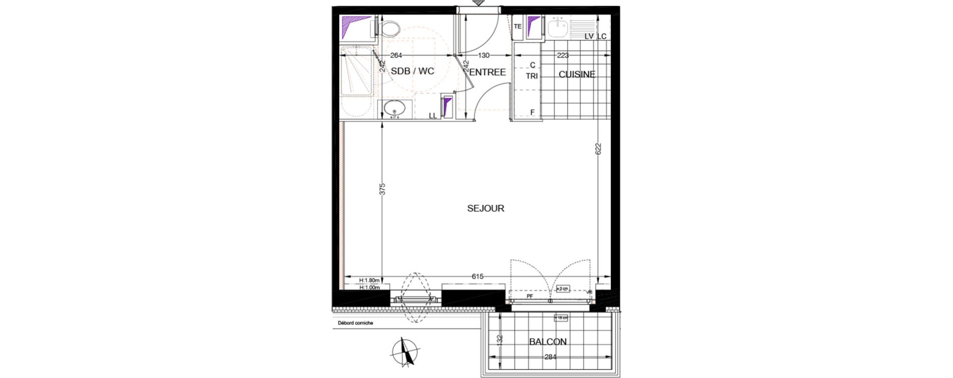 Appartement T1 de 37,71 m2 &agrave; Franconville Centre