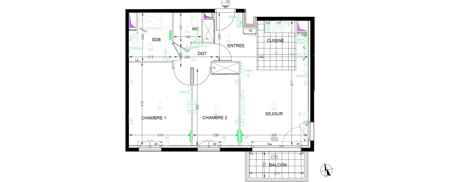 Appartement T3 de 54,23 m2 &agrave; Franconville Centre