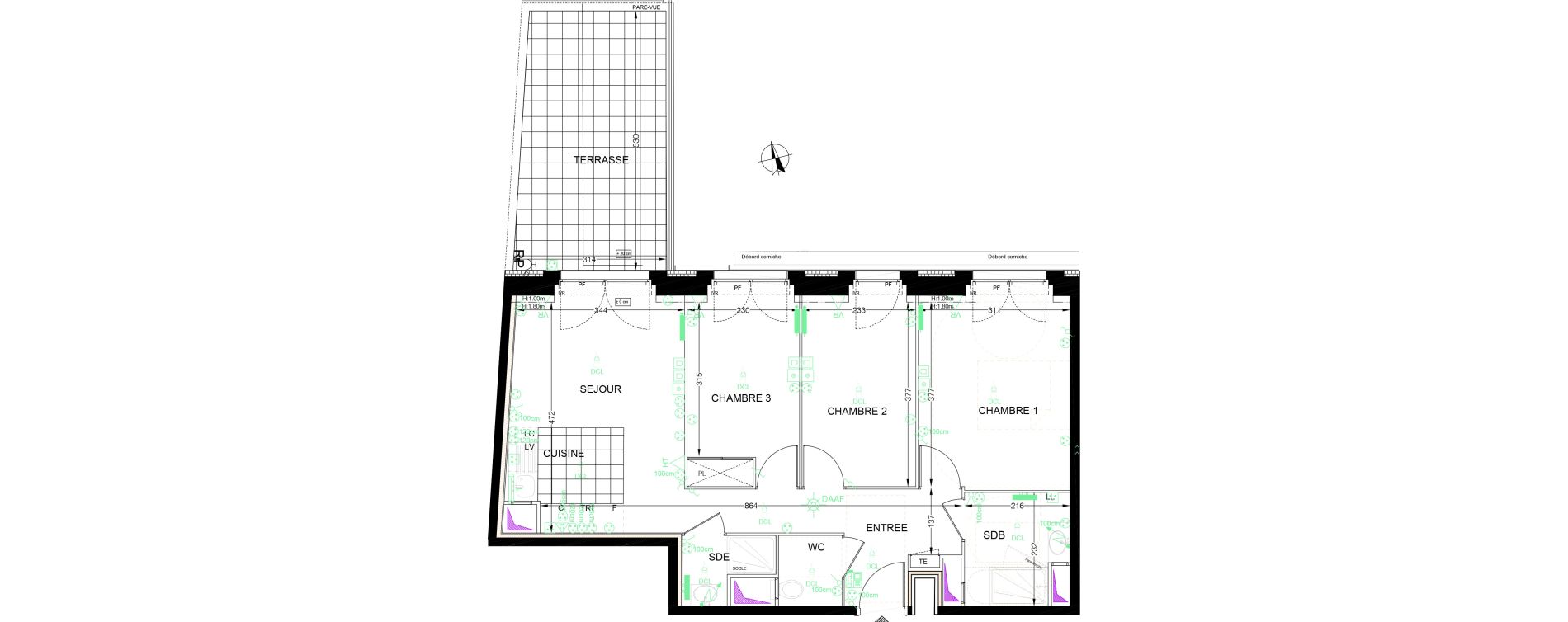 Appartement T4 de 64,34 m2 &agrave; Franconville Centre