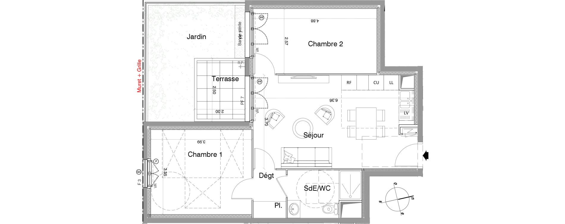 Appartement T3 de 56,50 m2 &agrave; Franconville Montfrais eboulures