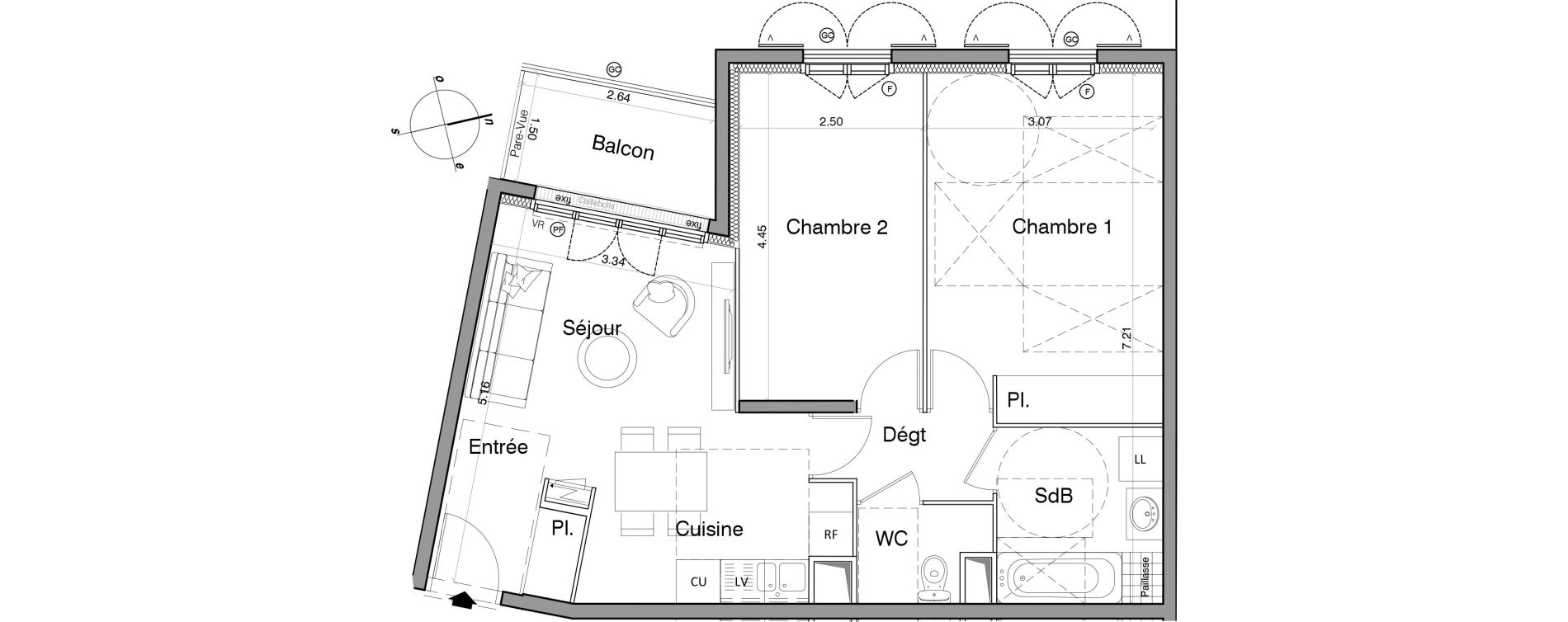 Appartement T3 de 58,40 m2 &agrave; Franconville Montfrais eboulures
