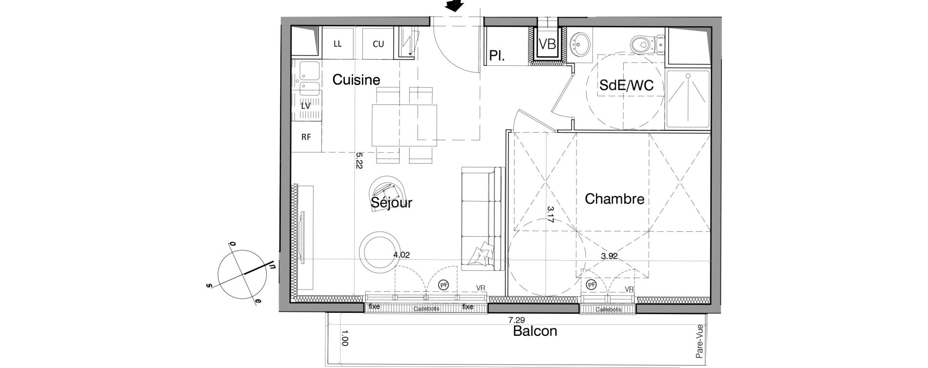 Appartement T2 de 39,70 m2 &agrave; Franconville Montfrais eboulures