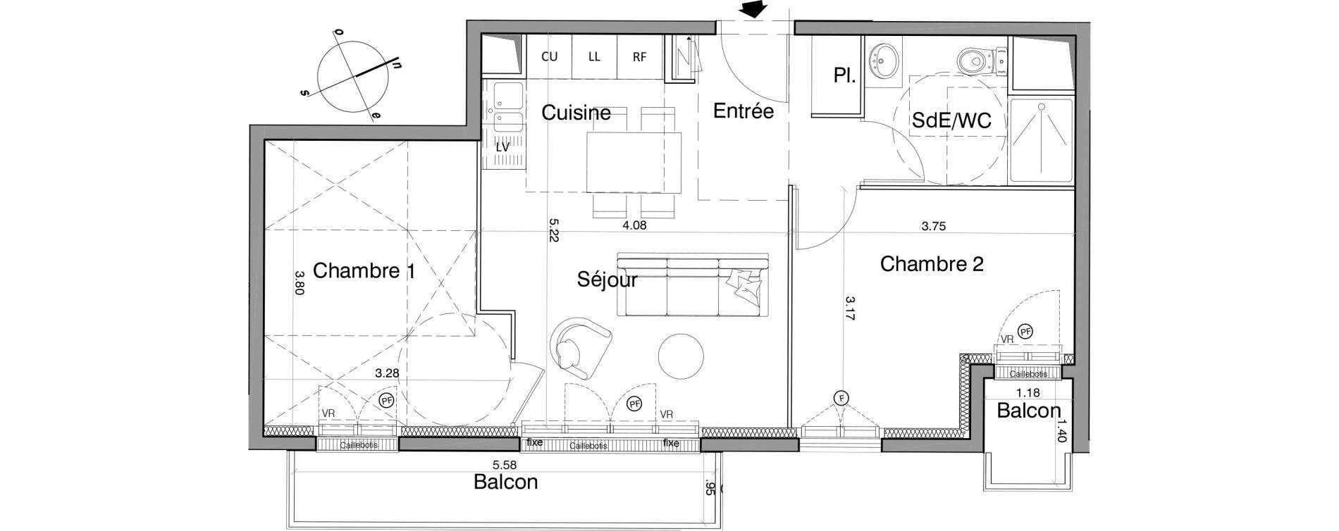Appartement T3 de 48,50 m2 &agrave; Franconville Montfrais eboulures