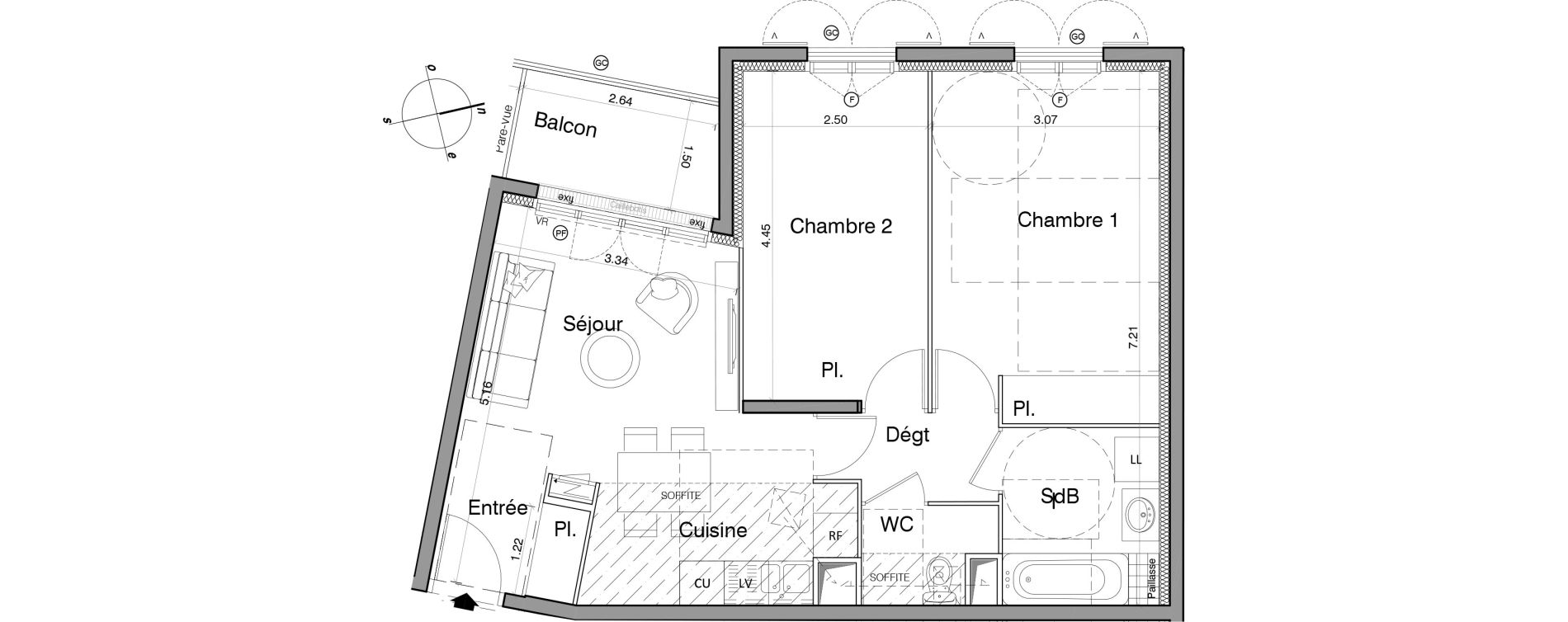 Appartement T3 de 57,30 m2 &agrave; Franconville Montfrais eboulures