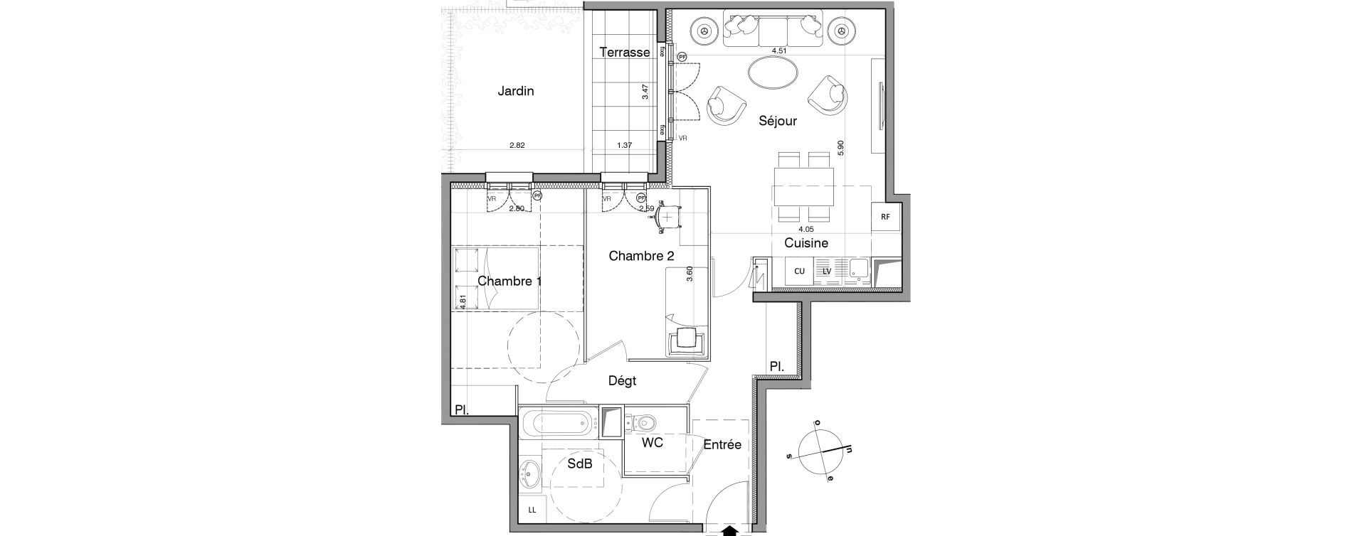 Appartement T3 de 64,90 m2 &agrave; Franconville Montfrais eboulures