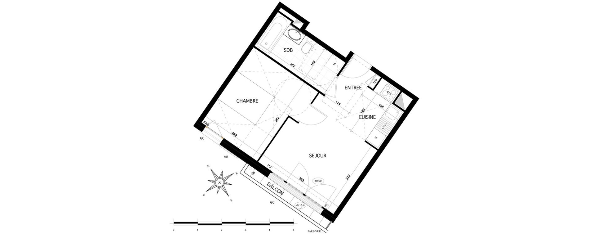 Appartement T2 de 36,83 m2 &agrave; Franconville Centre