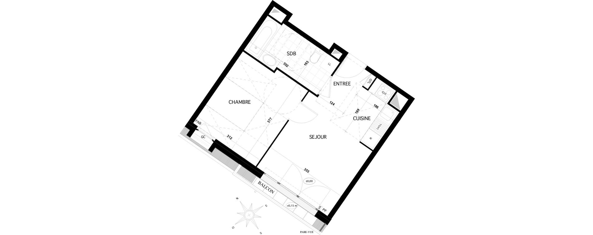 Appartement T2 de 36,47 m2 &agrave; Franconville Centre