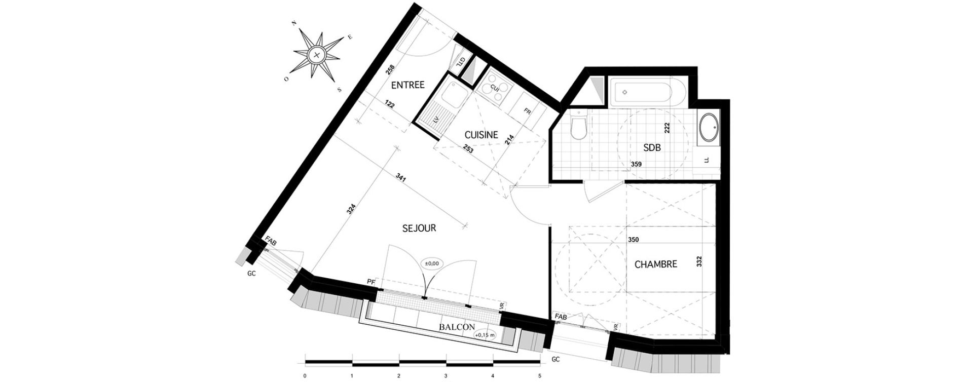 Appartement T2 de 42,85 m2 &agrave; Franconville Centre