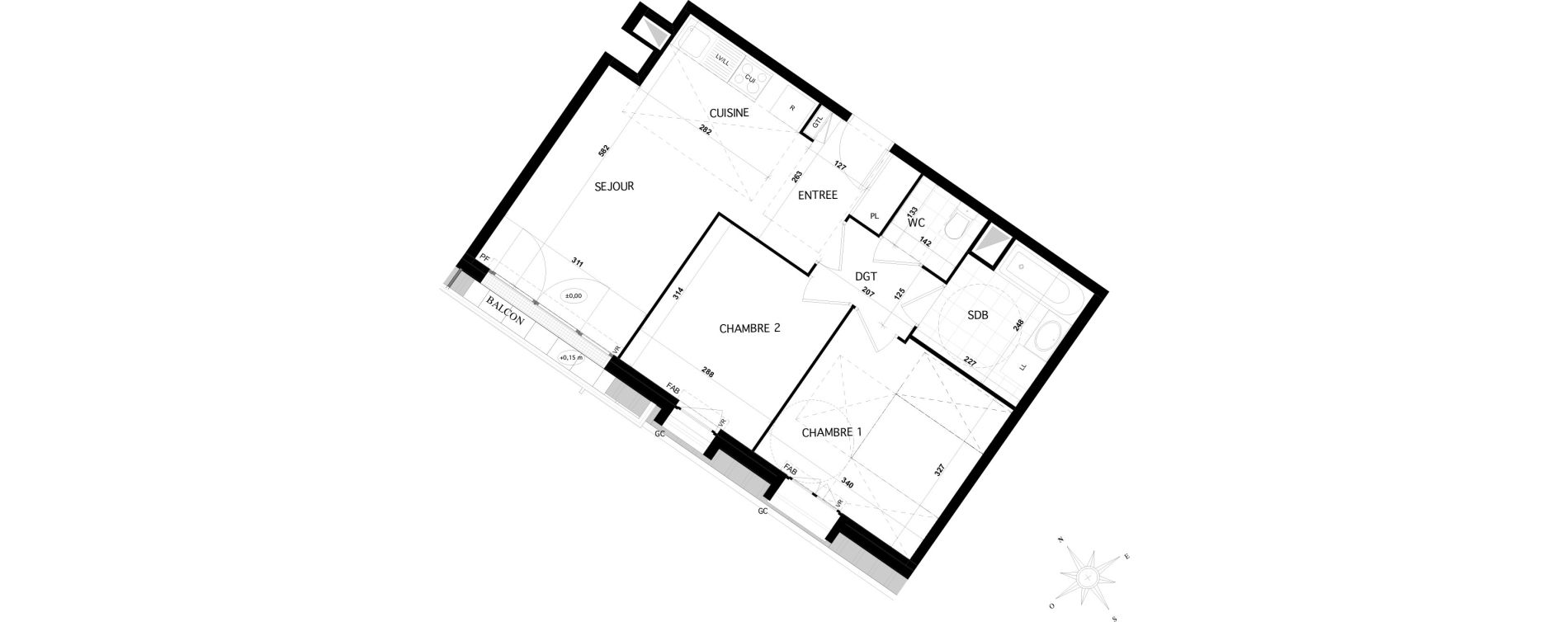 Appartement T3 de 52,59 m2 &agrave; Franconville Centre