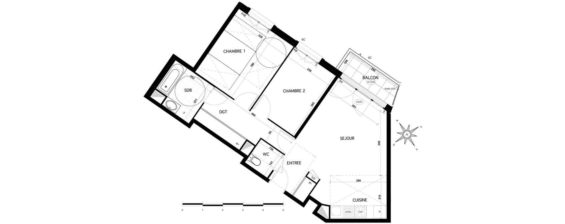 Appartement T3 de 62,66 m2 &agrave; Franconville Centre