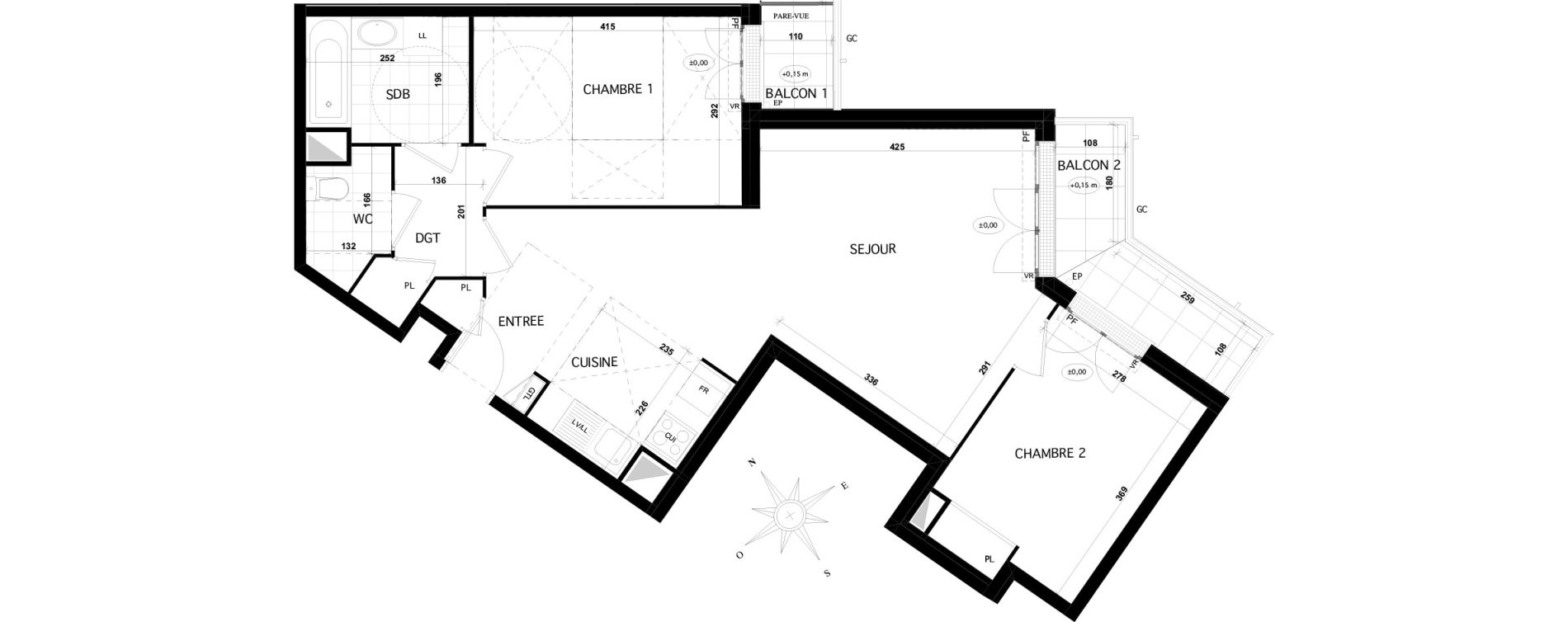 Appartement T3 de 65,90 m2 &agrave; Franconville Centre