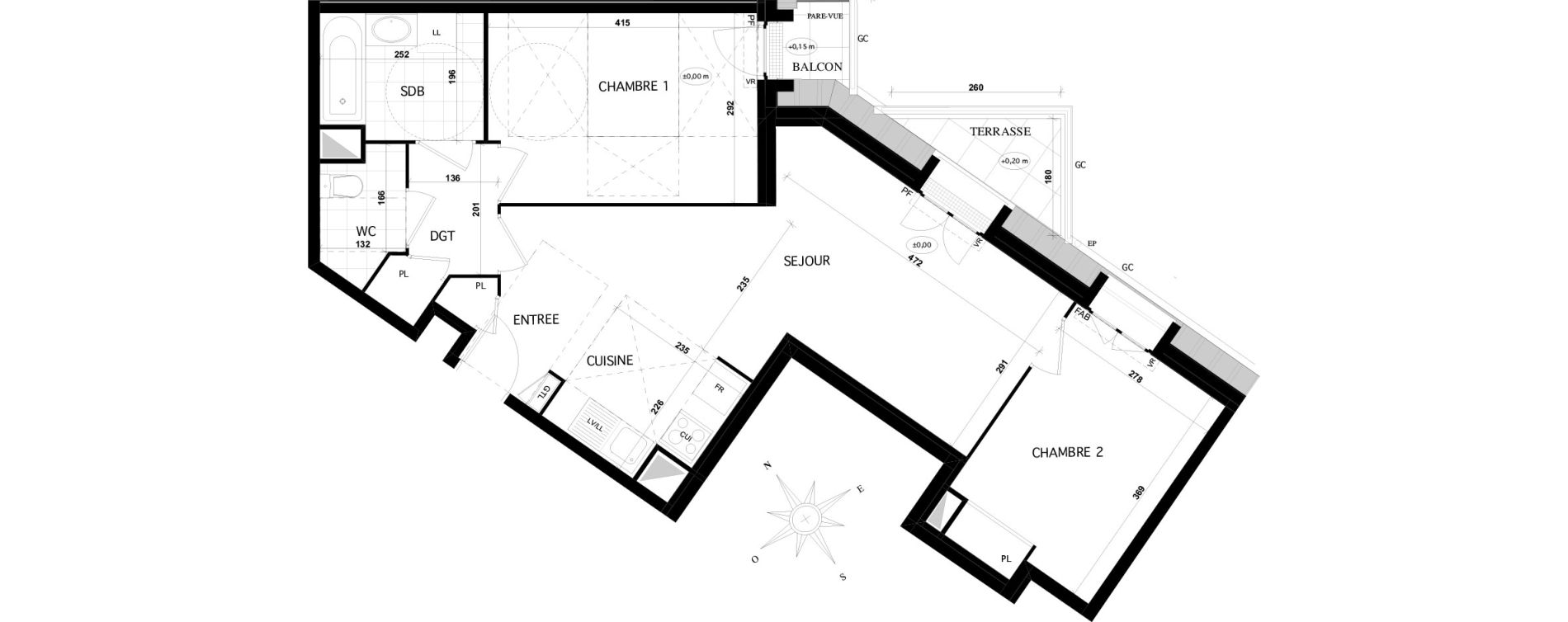 Appartement T3 de 61,54 m2 &agrave; Franconville Centre