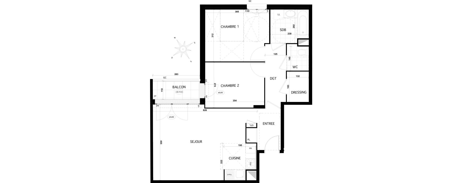 Appartement T3 de 65,14 m2 &agrave; Franconville Centre