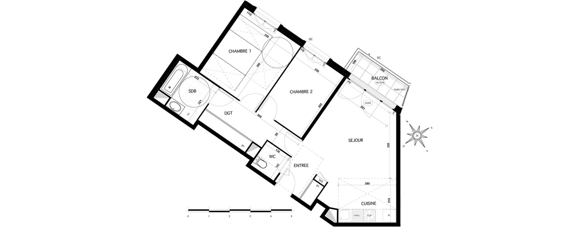 Appartement T3 de 62,66 m2 &agrave; Franconville Centre