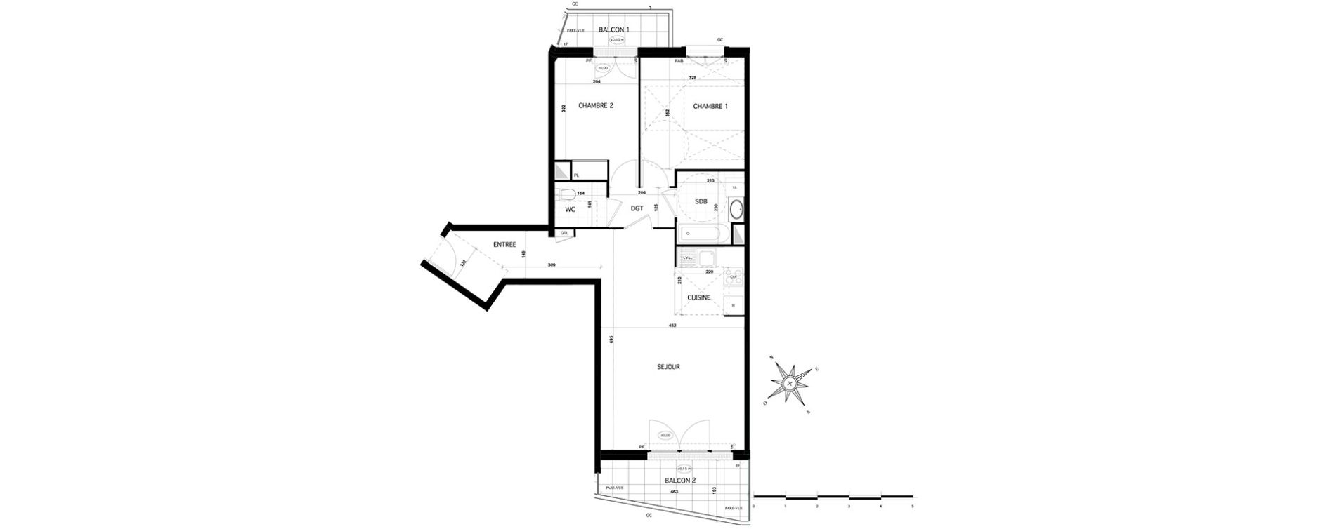 Appartement T3 de 70,07 m2 &agrave; Franconville Centre