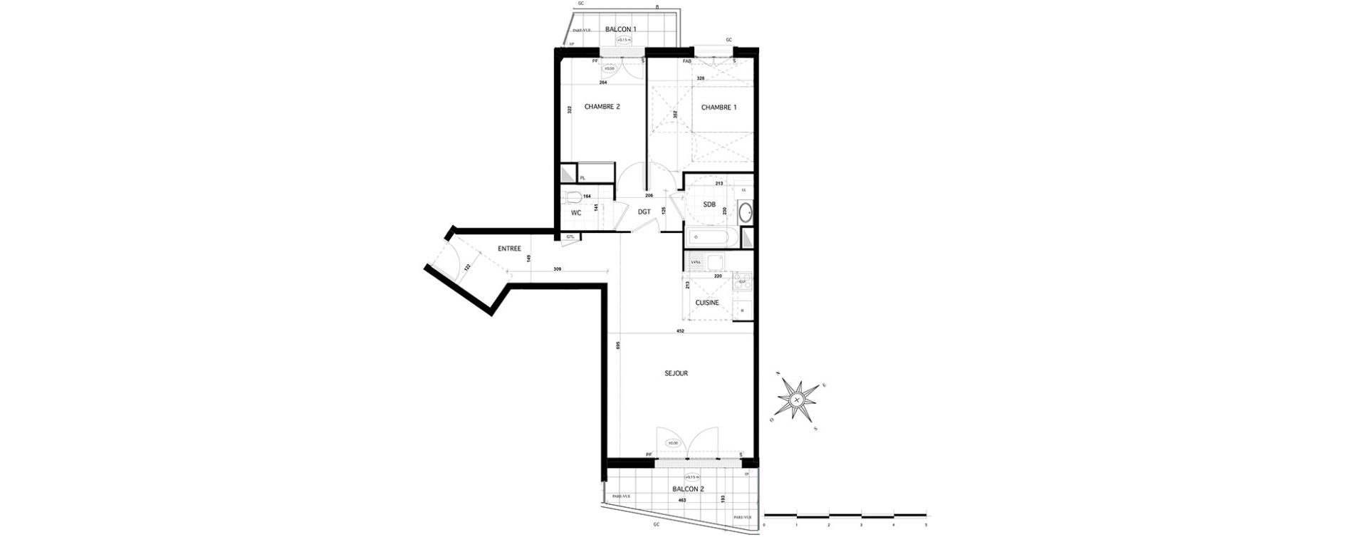 Appartement T3 de 70,07 m2 &agrave; Franconville Centre