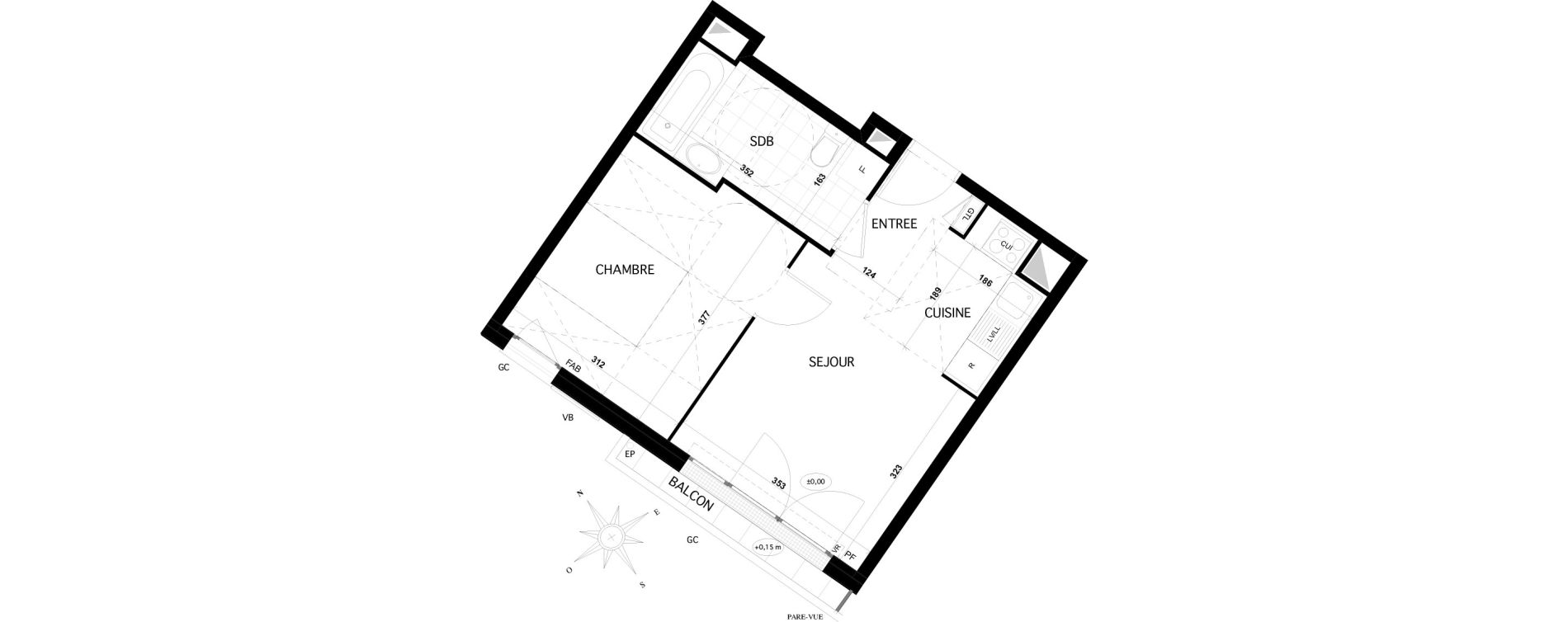 Appartement T2 de 36,47 m2 &agrave; Franconville Centre