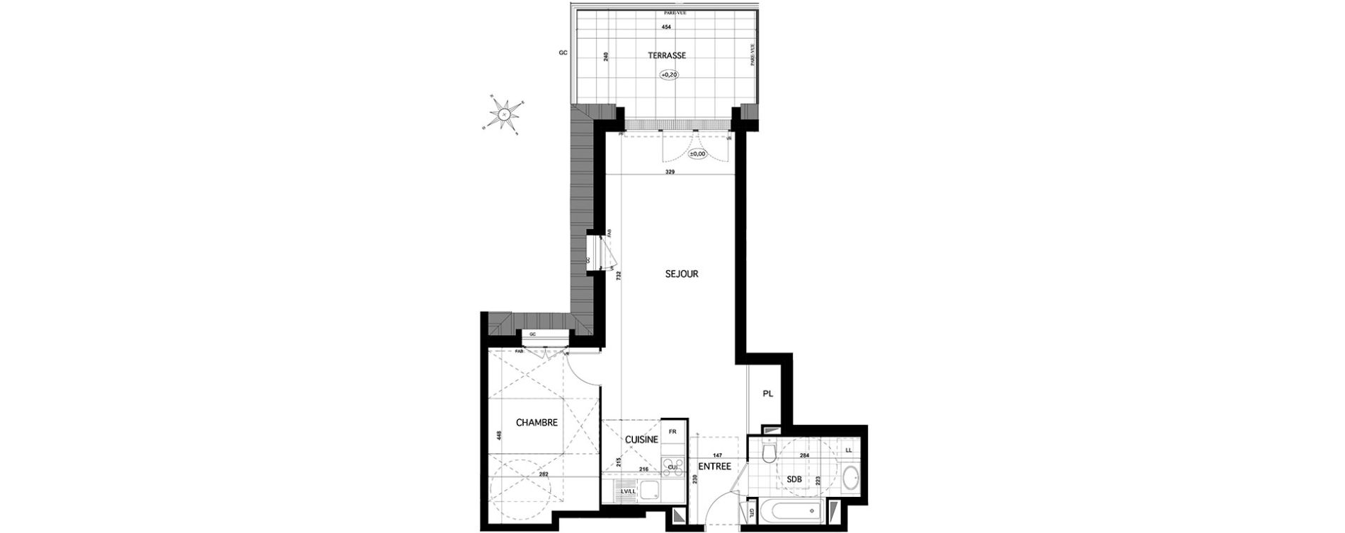 Appartement T2 de 52,35 m2 &agrave; Franconville Centre