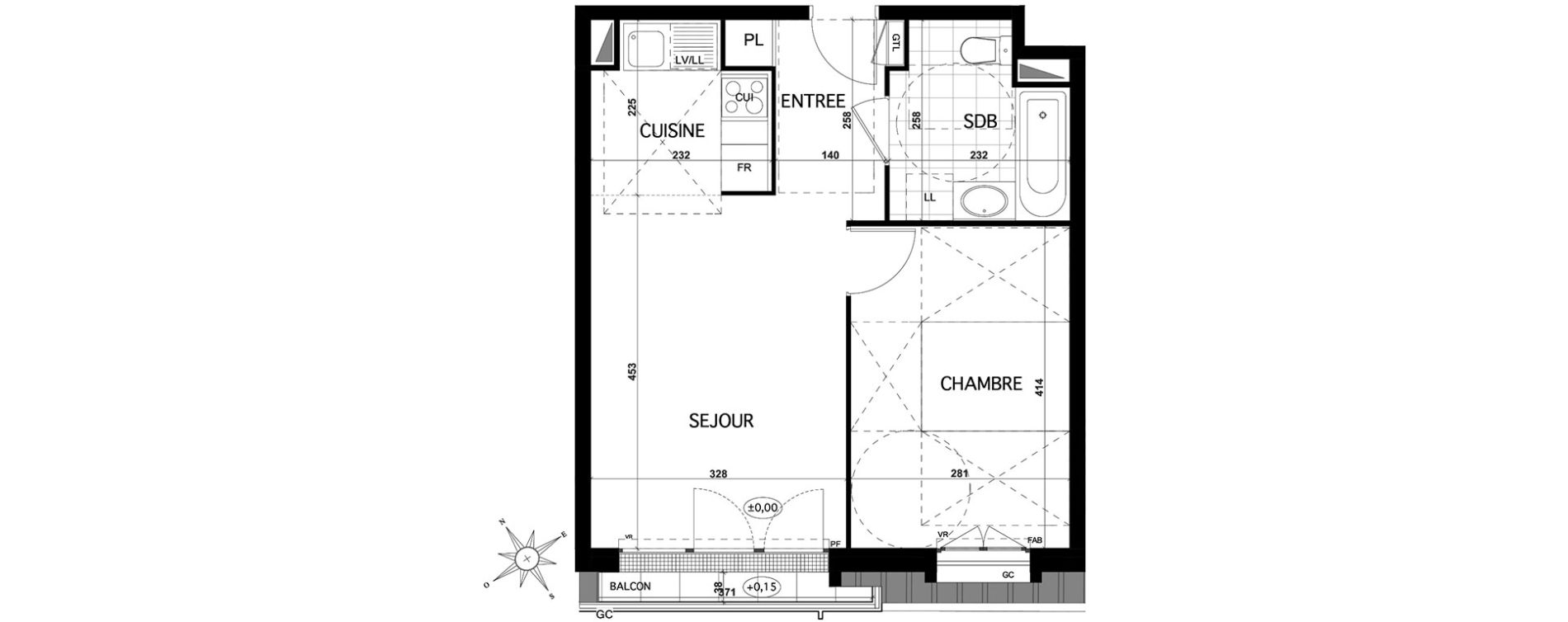 Appartement T2 de 39,86 m2 &agrave; Franconville Centre