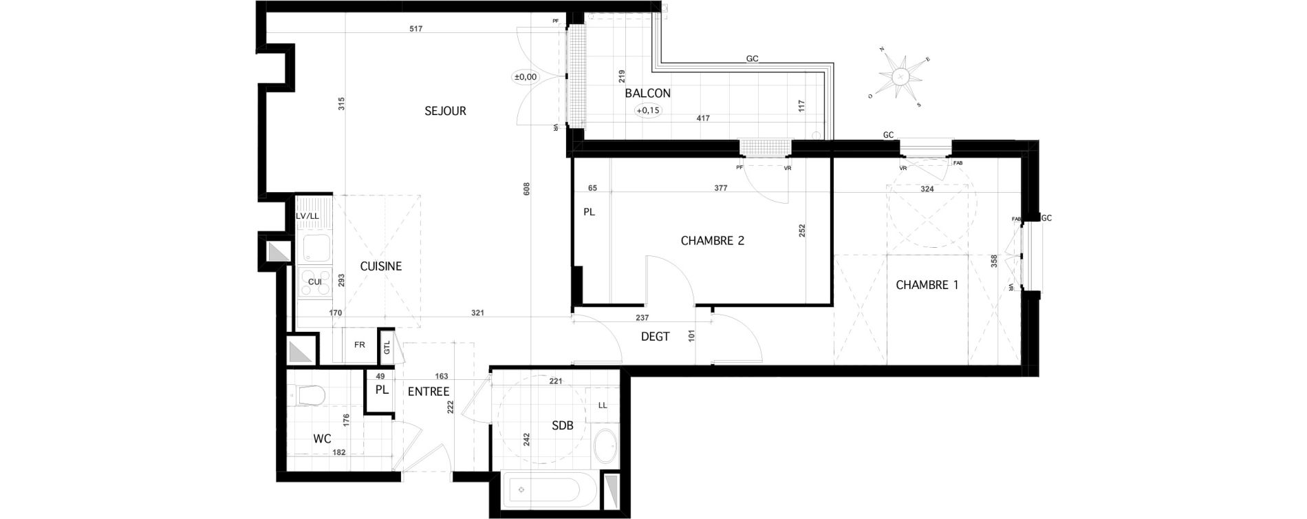 Appartement T3 de 67,71 m2 &agrave; Franconville Centre