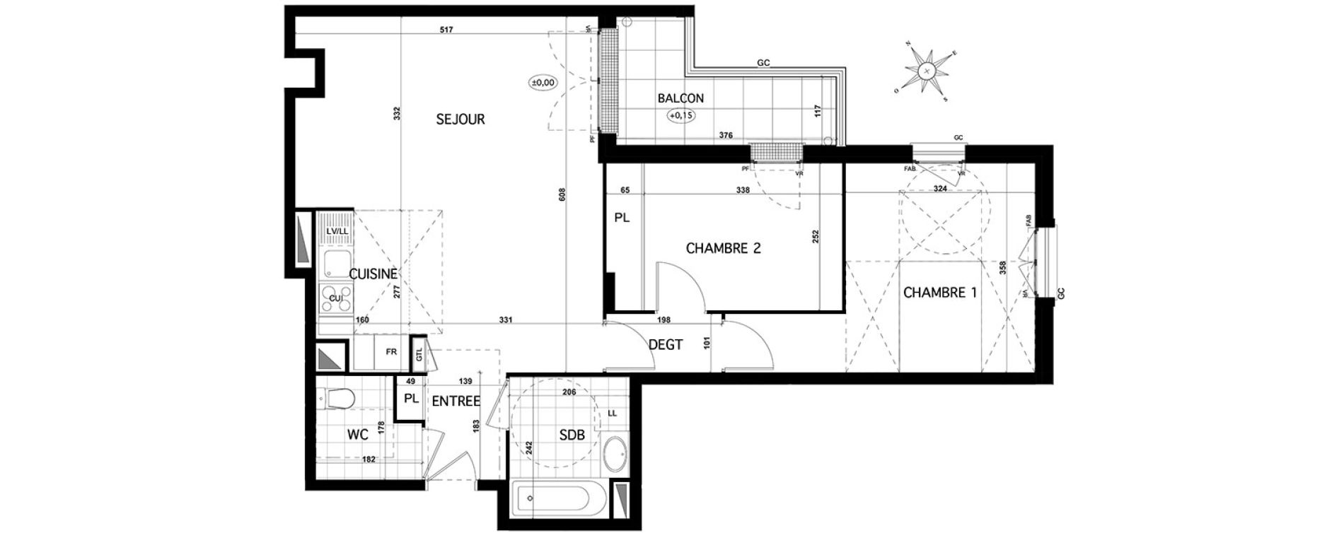 Appartement T3 de 66,00 m2 &agrave; Franconville Centre