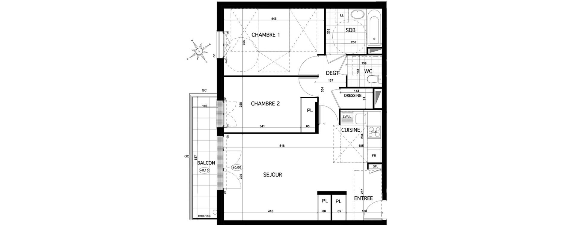 Appartement T3 de 63,69 m2 &agrave; Franconville Centre
