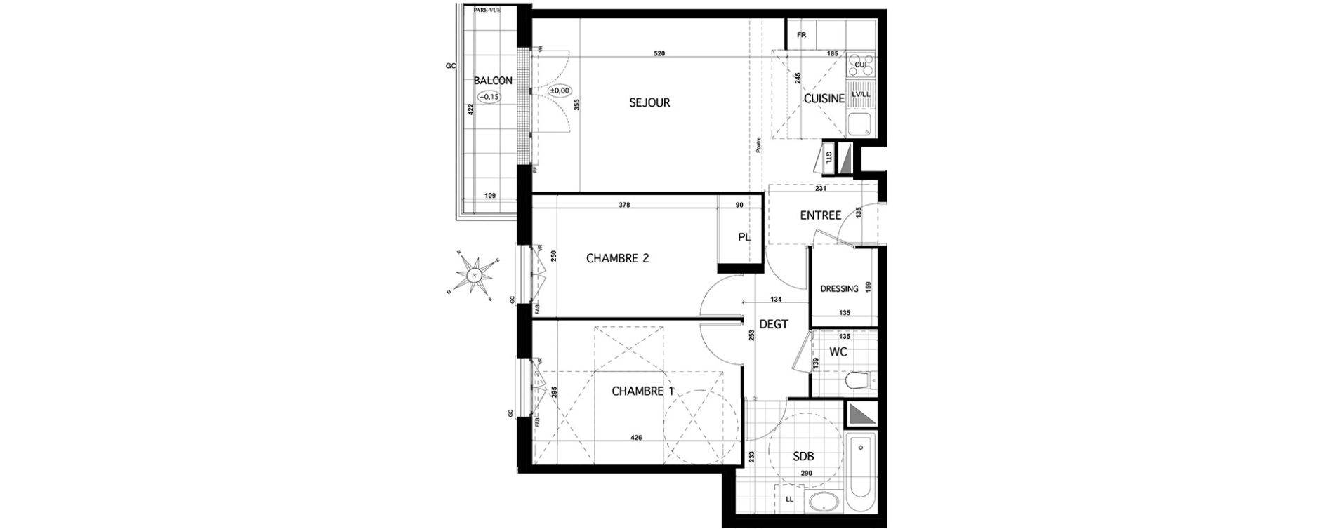 Appartement T3 de 64,26 m2 &agrave; Franconville Centre