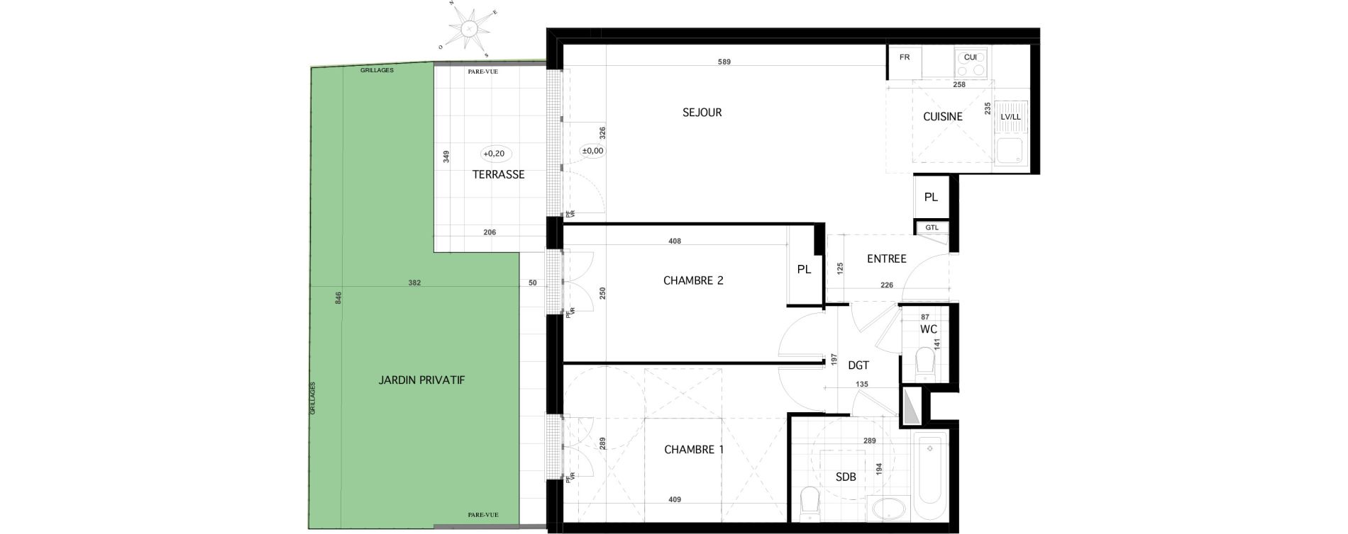Appartement T3 de 59,45 m2 &agrave; Franconville Centre