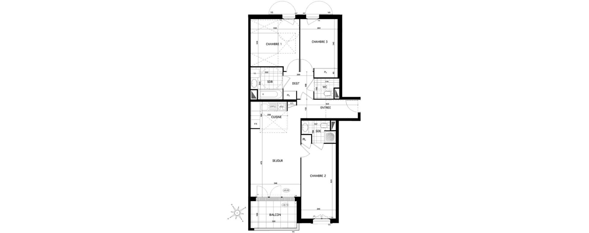 Appartement T4 de 76,12 m2 &agrave; Franconville Centre
