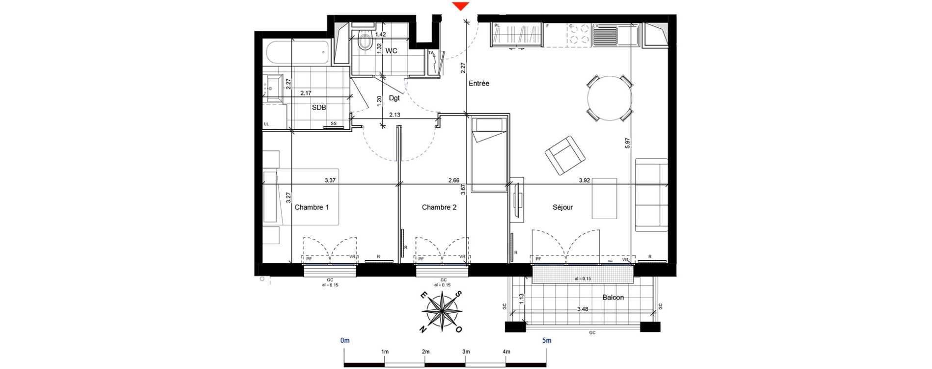 Appartement T3 de 56,70 m2 &agrave; Franconville Centre